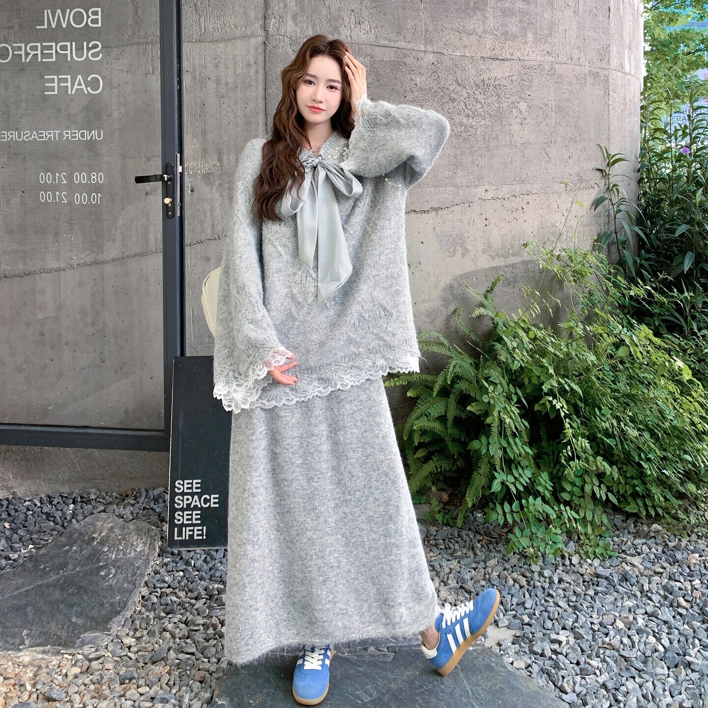 慵懒风针织毛衣套装女2026秋季新款氛围感超好看减龄半身裙两件套