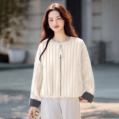 轻薄薄款棉服外套女秋冬新款小个子韩系宽松休闲减龄夹棉短款上衣