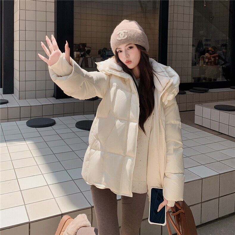 (带成衣检验报告)连帽加厚一手长羽绒服女(毛领帽子都可脱卸)