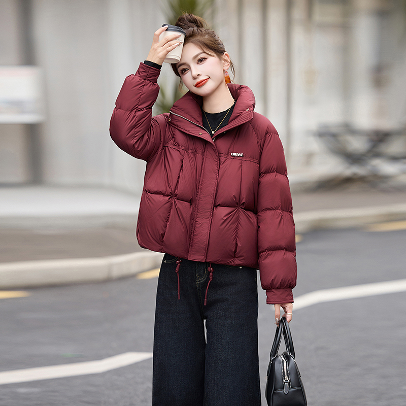 韩版洋气羽绒服女面包服冬季2025新款立领小个子休闲短款加厚外套