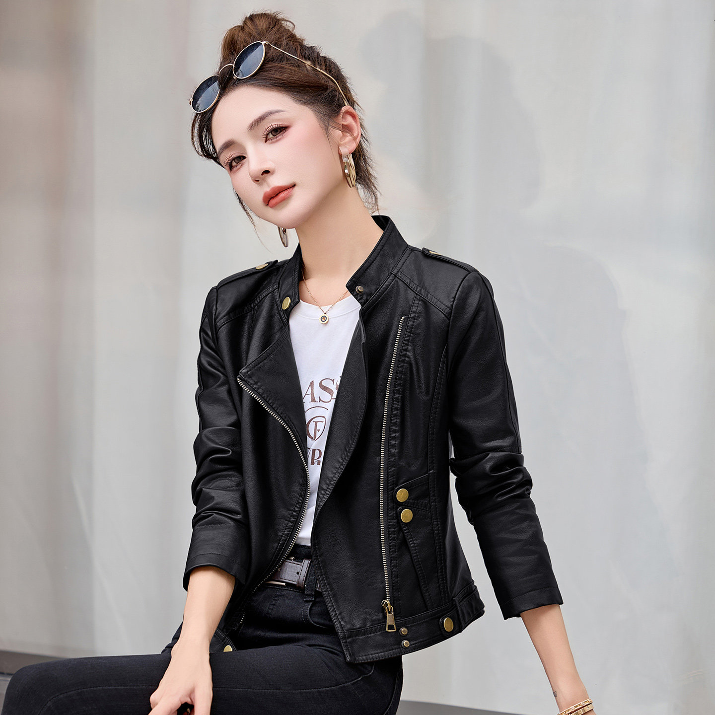 设计感皮衣女短款机车服女秋季新款时尚洋气高级感PU皮夹克小外套
