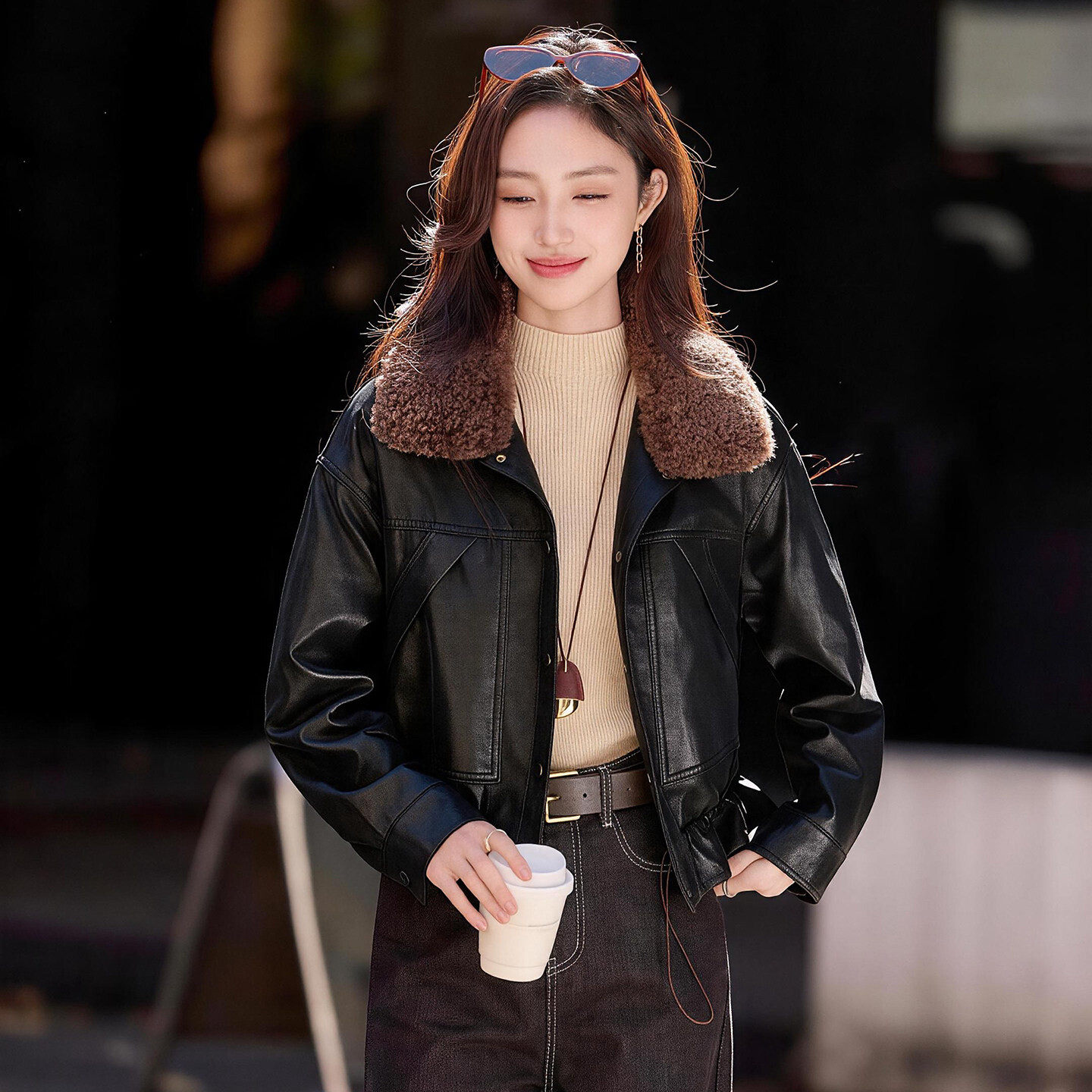 加绒加厚皮衣女短款2026冬季新款宽松显瘦洋气保暖机车夹克棉外套