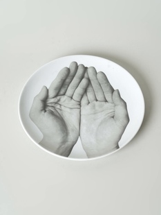 饰品餐碟瑕疵@4 法式 情侣手陶瓷盘子20.5cm冷食盘桌面摆件装