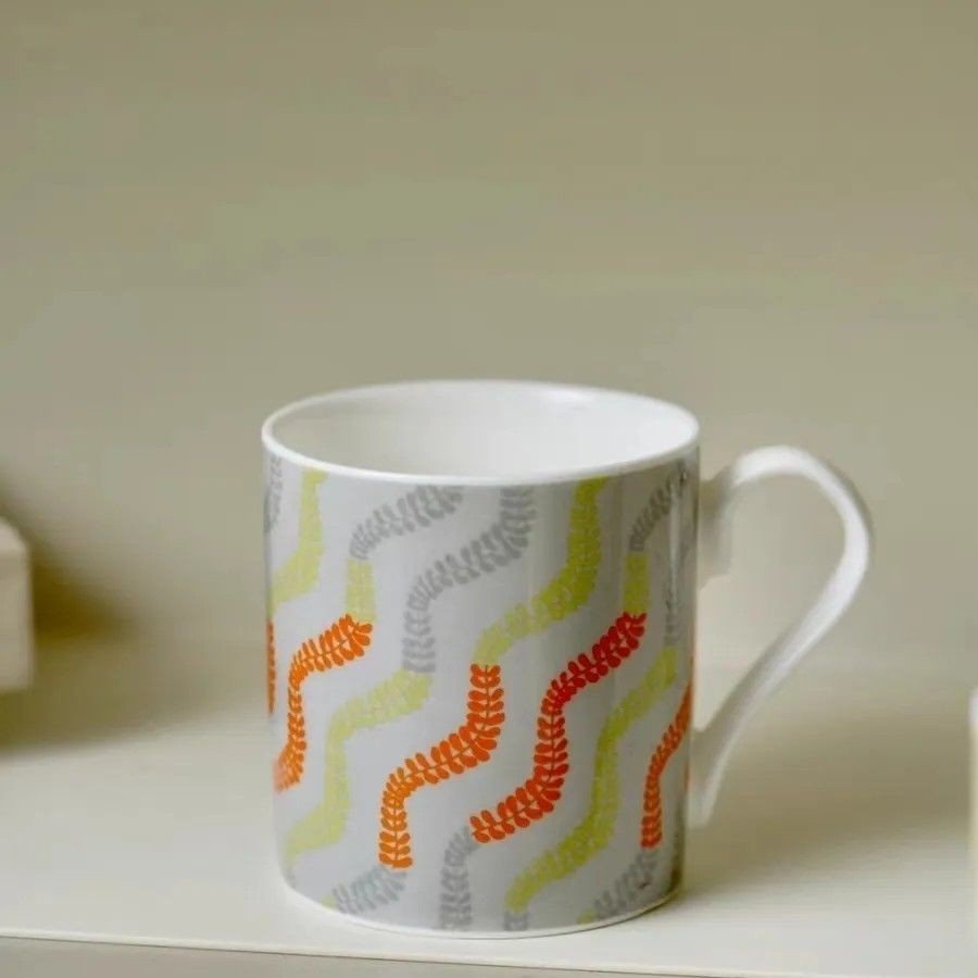 4.9！出英国设计师款新骨瓷风吹麦浪马克杯300ml微瑕@4-2@