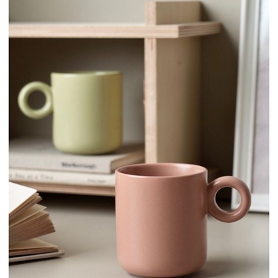 出德国莫兰迪指环马克杯300ml高温釉下彩微波炉洗碗机@4-2@