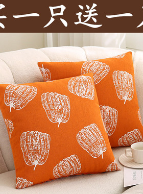 奶油风雪尼尔正方形靠枕沙发靠垫客厅卧室床头靠背大抱枕定做腰枕