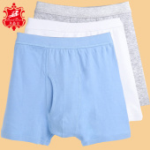 头四角纯棉爸爸平角裤 男士 宽松全棉老人短裤 高腰大码 中老年人内裤