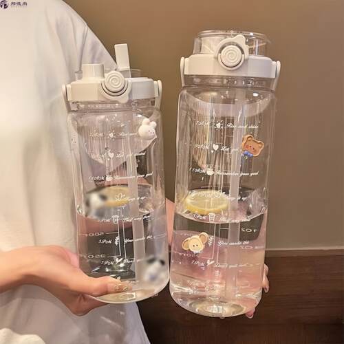 超大容量水杯女生2026新款夏季运动2000ml塑料杯子耐高温大水壶男
