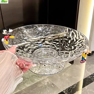 高档轻奢糖果盘子前台零食摆放盘 沥水水果盘客厅家用茶几2023新款
