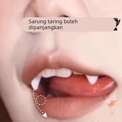 可伸缩吸血鬼牙套万圣节可控制牙套儿童喜欢的玩具创意恶搞道具女