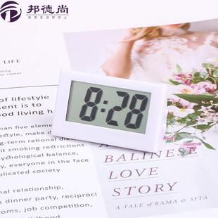 三角时钟桌面迷你小座钟可携式学生学习可爱小巧微型电子钟简约摆