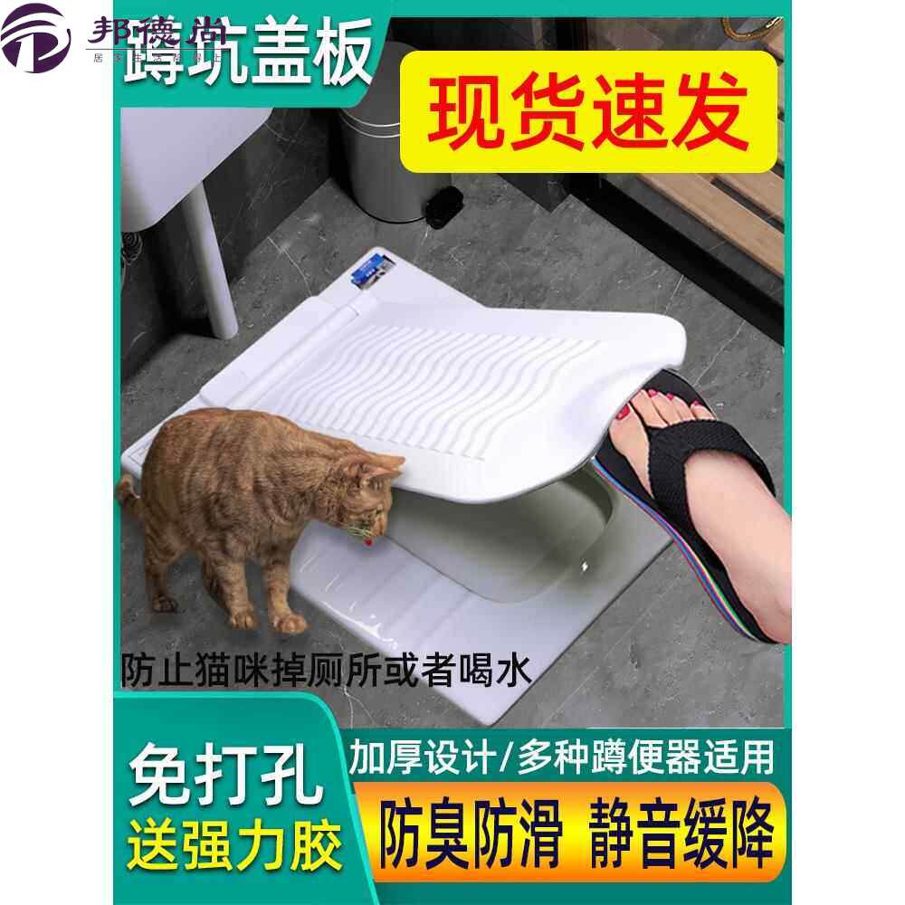 德国品质蹲便器盖板通用厕所蹲坑的盖子蹲厕盖洗澡防滑防臭堵臭器
