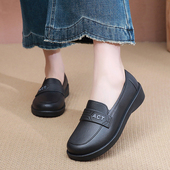 女休闲一脚蹬鞋 黑色女单鞋 舒适不累脚软底单鞋 平底乐福鞋 2025新款