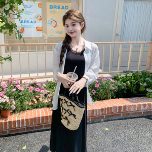 薄款防晒衬衫显瘦无袖背心裙套装女夏季新款温柔穿搭两件套连衣裙