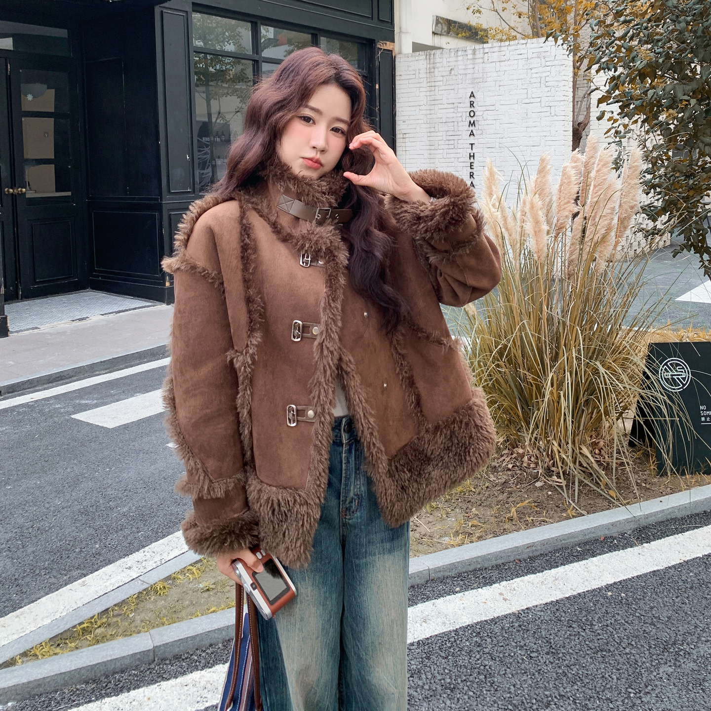 现货271-9256P195K288新款皮毛一体外套，女装短外套，浙宝271