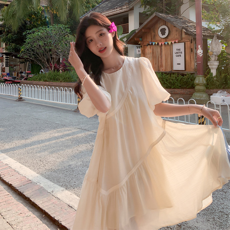 现货冰清新学院泡泡袖连衣裙2C369-6037-P115控168，女装连衣裙，浙宝271