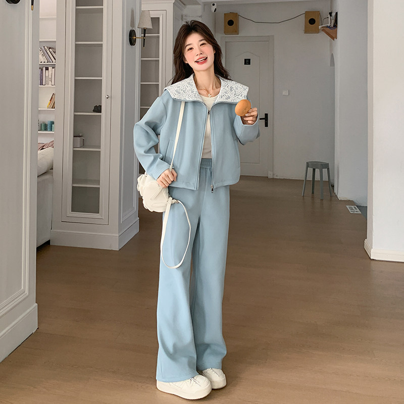 【新品现货】学院风海军领拼蕾丝卫衣套装271-8132P175K248,商品下架区,浙宝271