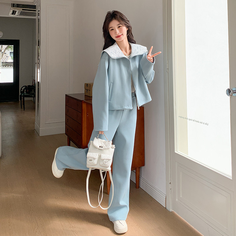 【新品现货】学院风海军领拼蕾丝卫衣套装271-8132P175K248,商品下架区,浙宝271