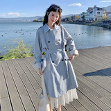 现货有买家秀风衣蓝色过膝中长款外套271-8152P155K228，女装风衣，浙宝271