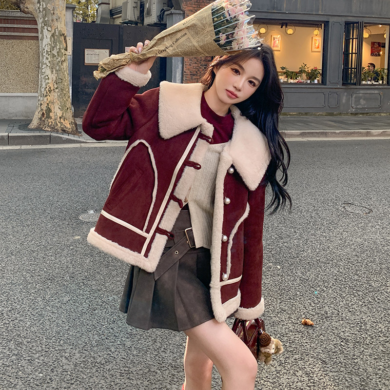 新品外套皮毛一体,女装短外套,浙宝271