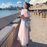 现货纯色泡泡袖压皱宽松显瘦长裙2C369-6023-P115控168，女装连衣裙，浙宝271