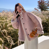 现货新款皮毛一体粉色外套271-9230P195K288，女装短外套，浙宝271