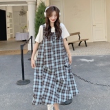 更新买家秀现货假两件针织拼接格子连衣裙2C369-6283P135K198，女装连衣裙，浙宝271