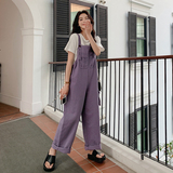 【24夏新品大货】紫色学院风可调节工装背带裤271-6088-P115K168，女装休闲裤，浙宝271