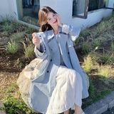 现货有买家秀风衣蓝色过膝中长款外套271-8152P155K228，女装风衣，浙宝271