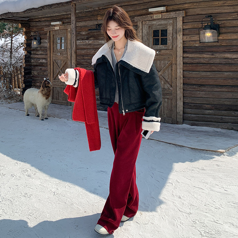 【冬季新品】现货韩系大翻领皮毛一体外套271-9113P195K288,女装短外套,浙宝271