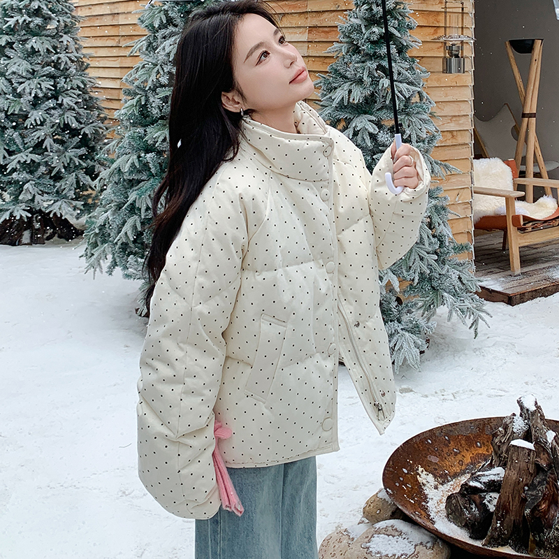 【新品上架】现货韩系减龄波点保暖90绒羽绒服271-9116P295K438，女装羽绒服，浙宝271