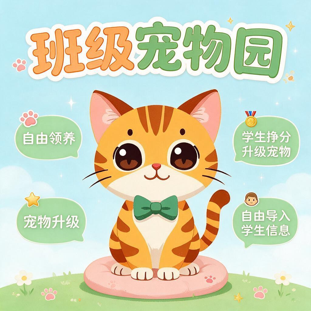 班级打卡养宠物园神兽 网页版 教辅工具积分老师专用系统