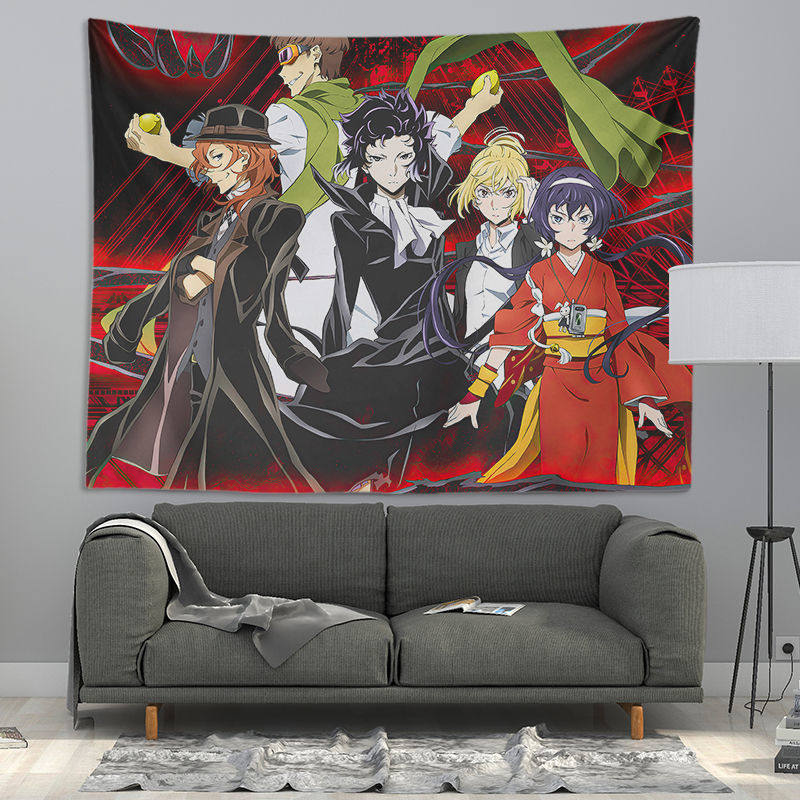 文豪野犬中岛敦太宰治江户川乱步背景布挂布挂毯宿舍装饰海报墙布