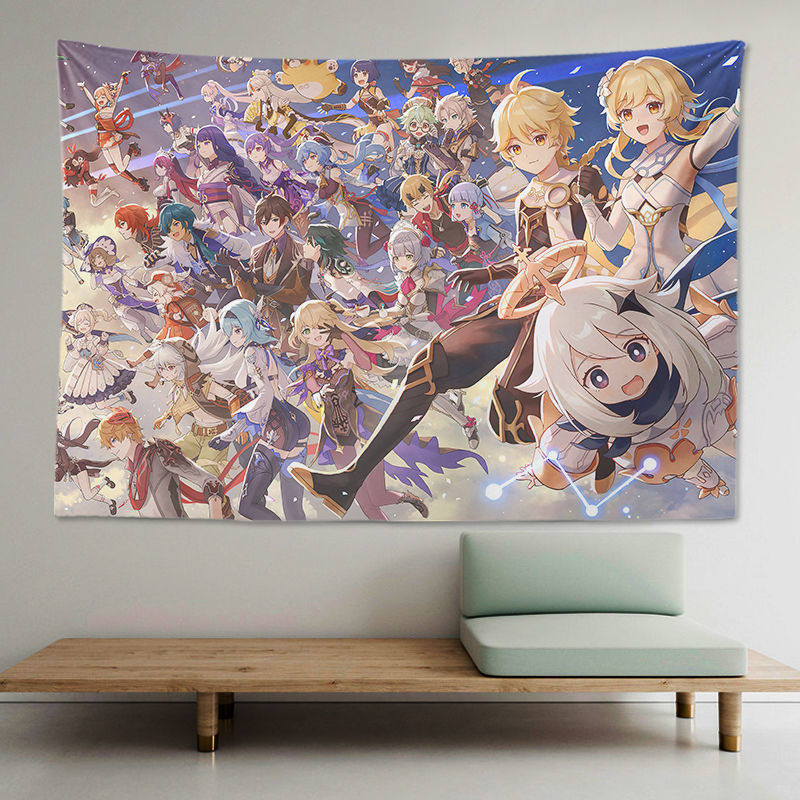 胡桃背景布原神挂布墙壁墙布宿舍背景布下铺二次元动漫卧室挂布