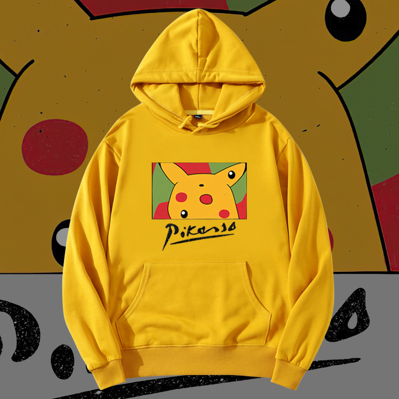 皮卡丘周边加绒加厚连帽卫衣男女