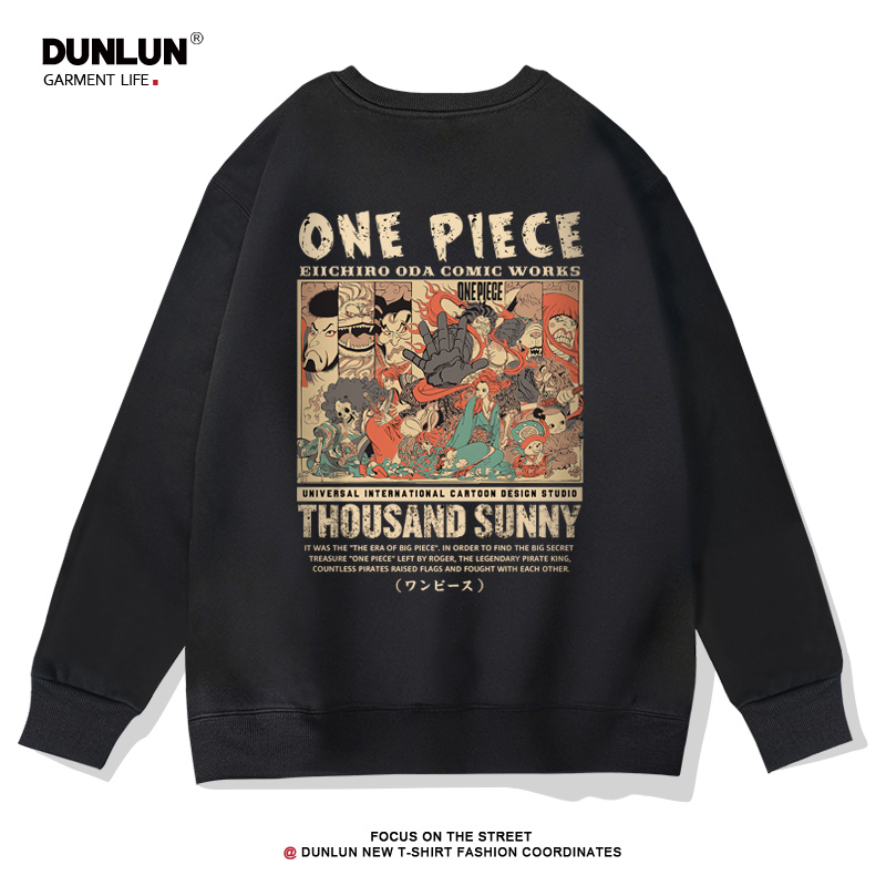 onepiece圆领卫衣卡通印花秋冬
