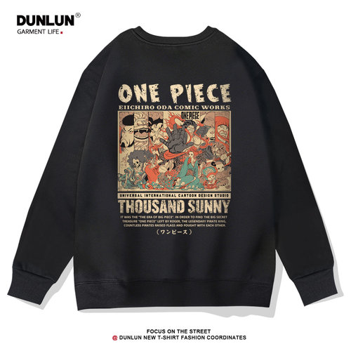 onepiece圆领卫衣卡通印花秋冬
