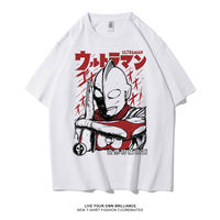 Ultraman short-sleeved T-shirt for men in summer, Japanese retro style, salted egg Superman, trendy loose T-shirt for students, half-sleeved thumbnail 2