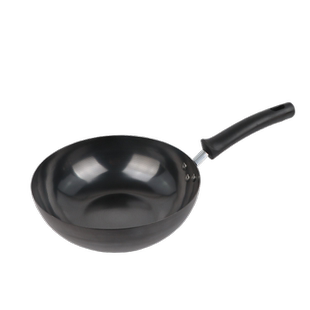 精铁真不锈小炒锅26CM28CM小号炒菜锅网纹铁锅电磁炉单身小锅带盖