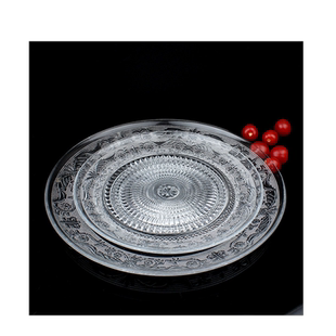 珍珠玻璃果盘6寸玻璃小碟干果盘花生瓜子盘点心盘蛋糕盘花边小盘