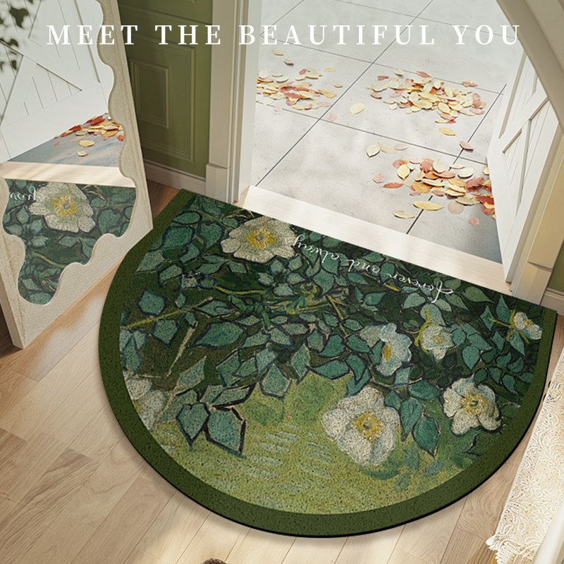 梵高名画丝圈半圆可裁剪入户门地垫门口脚垫进门地毯防滑玄关门垫,居家布艺,入户地垫,淘宝优惠券,粉丝福利购,淘宝优惠卷