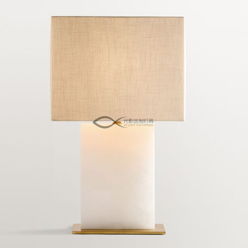 现代简约大理石台灯卧室床头别墅Windham Stone Block Table Lamp