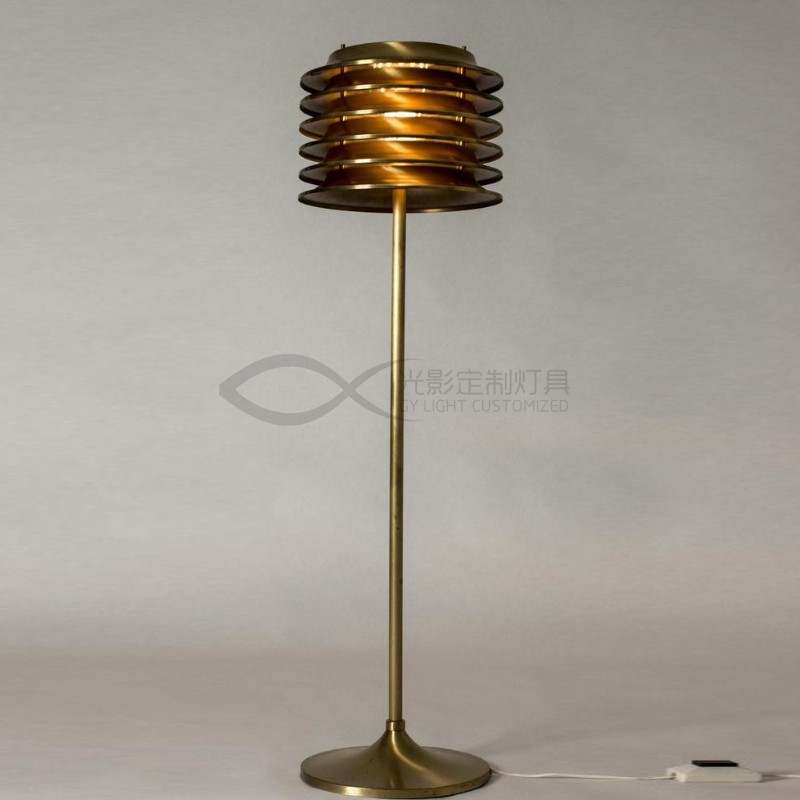 美式出口电镀黄铜多层飞碟落地灯立灯Brass Floor Lamp别墅会所灯
