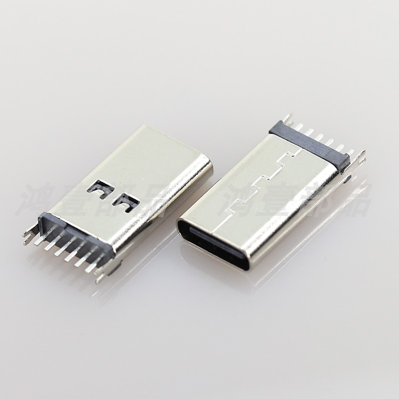 鸿壹Type-c连接器母座立式插板6P长度150mm母座 HY-TC-DL150-6P