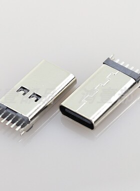 鸿壹Type-c连接器母座立式插板6P长度150mm母座 HY-TC-DL150-6P