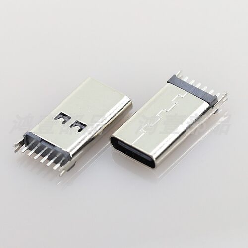 鸿壹Type-c连接器母座立式插板6P长度150mm母座 HY-TC-DL150-6P