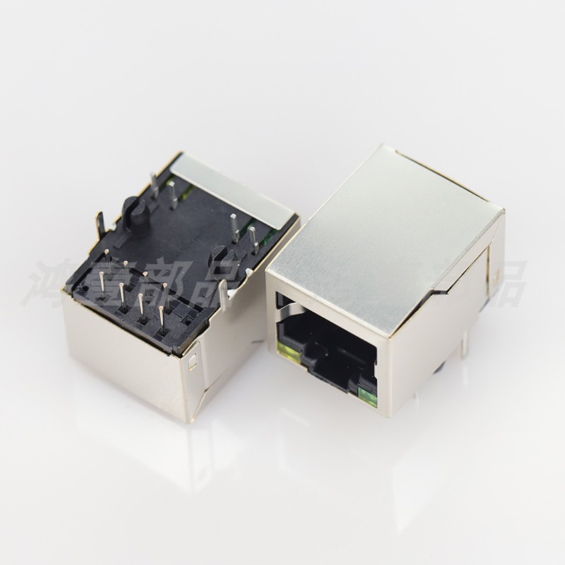 RJ4559带灯8P8C全包网口座