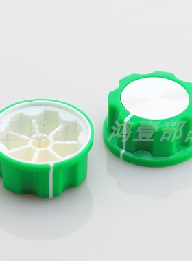 33×15MM塑料旋钮帽绿色梅花孔电位器旋钮开关 HY-MF-B3-GN