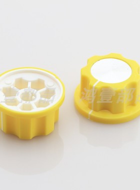 27.6×15MM塑料旋钮帽黄色梅花孔电位器旋钮开关 HY-MF-A3-YL