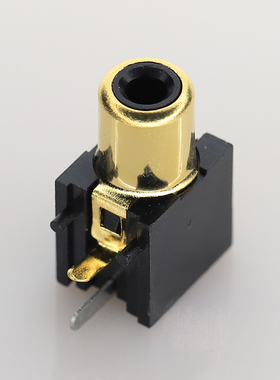 RCA镀金单孔莲花插座 黑色带2脚视频音频输入输出插座 RCA-101G